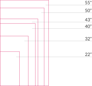 inVoke Digital Signage - available free-standing screen sizes