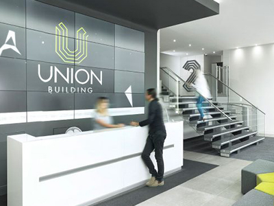 inVoke Digital Signage video wall installation at The Union Building